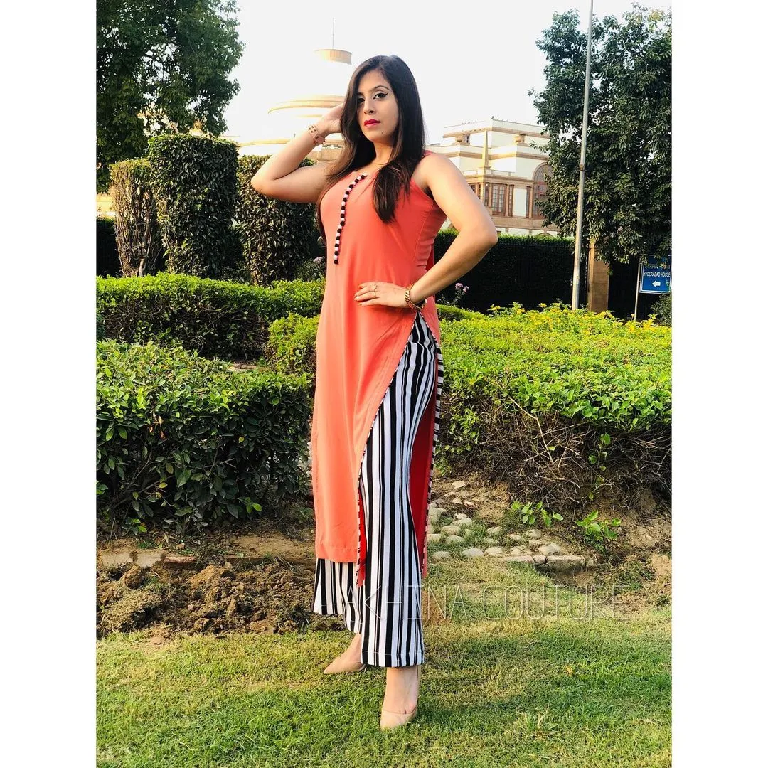 Peach Stripes Suit