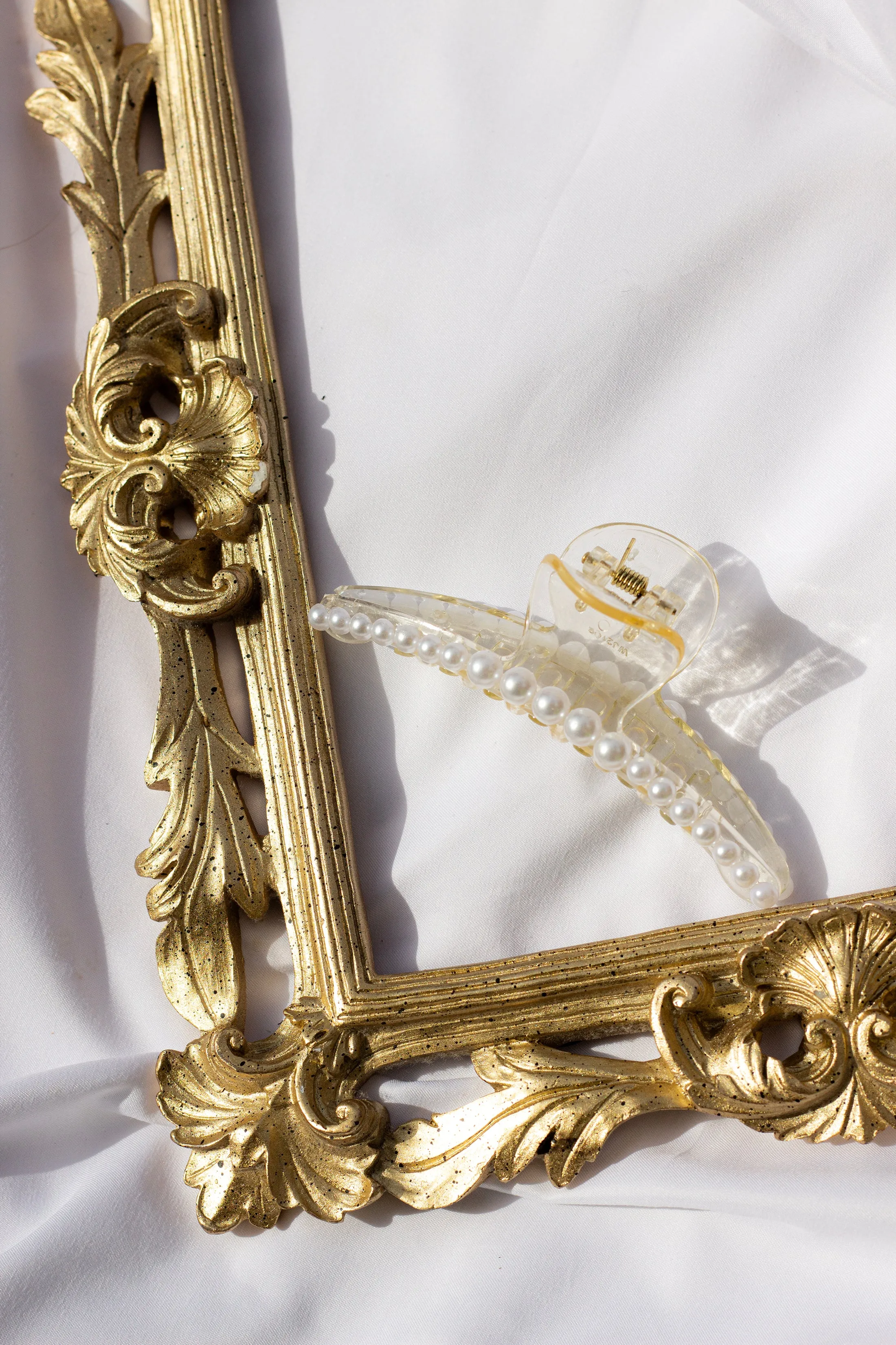 Pearl Row Detail Claw Hair Clip