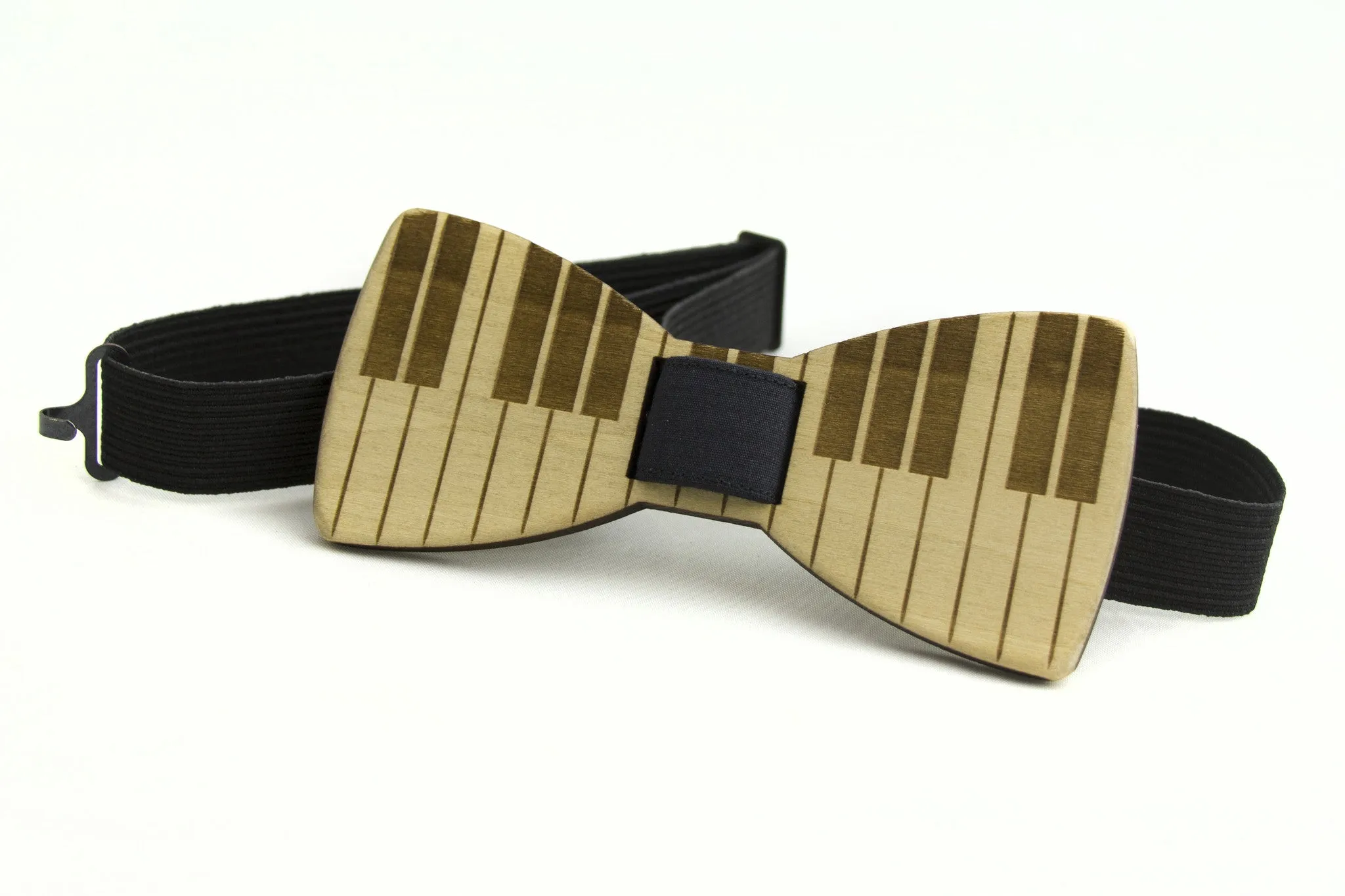 Piano Keys Wooden Bow Tie