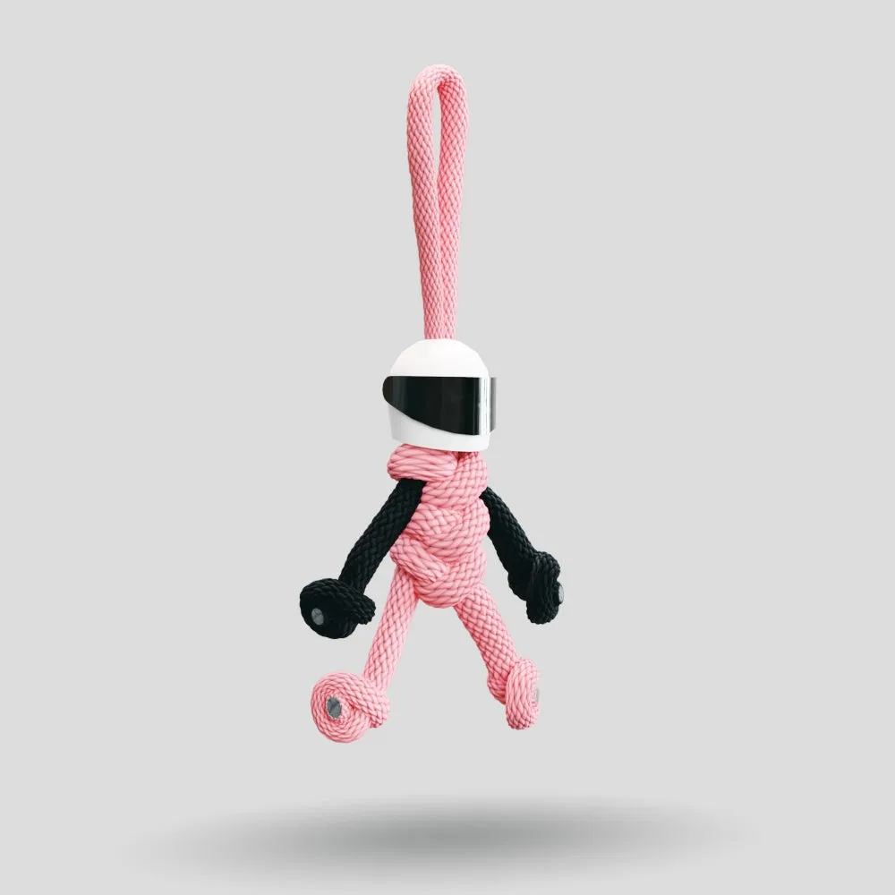 Pink Biker Buddy Paracord Keychain