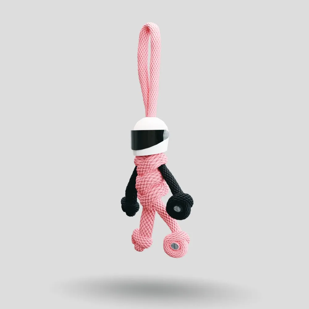Pink Biker Buddy Paracord Keychain