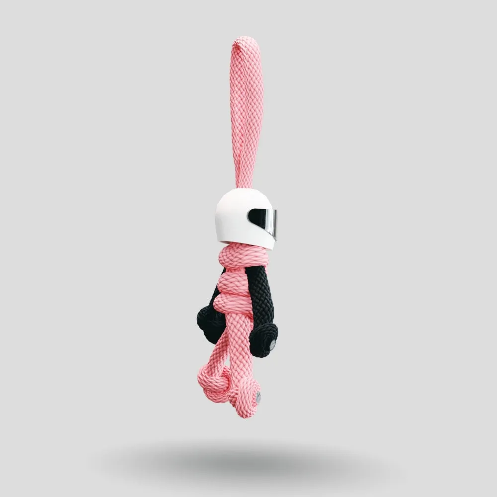 Pink Biker Buddy Paracord Keychain