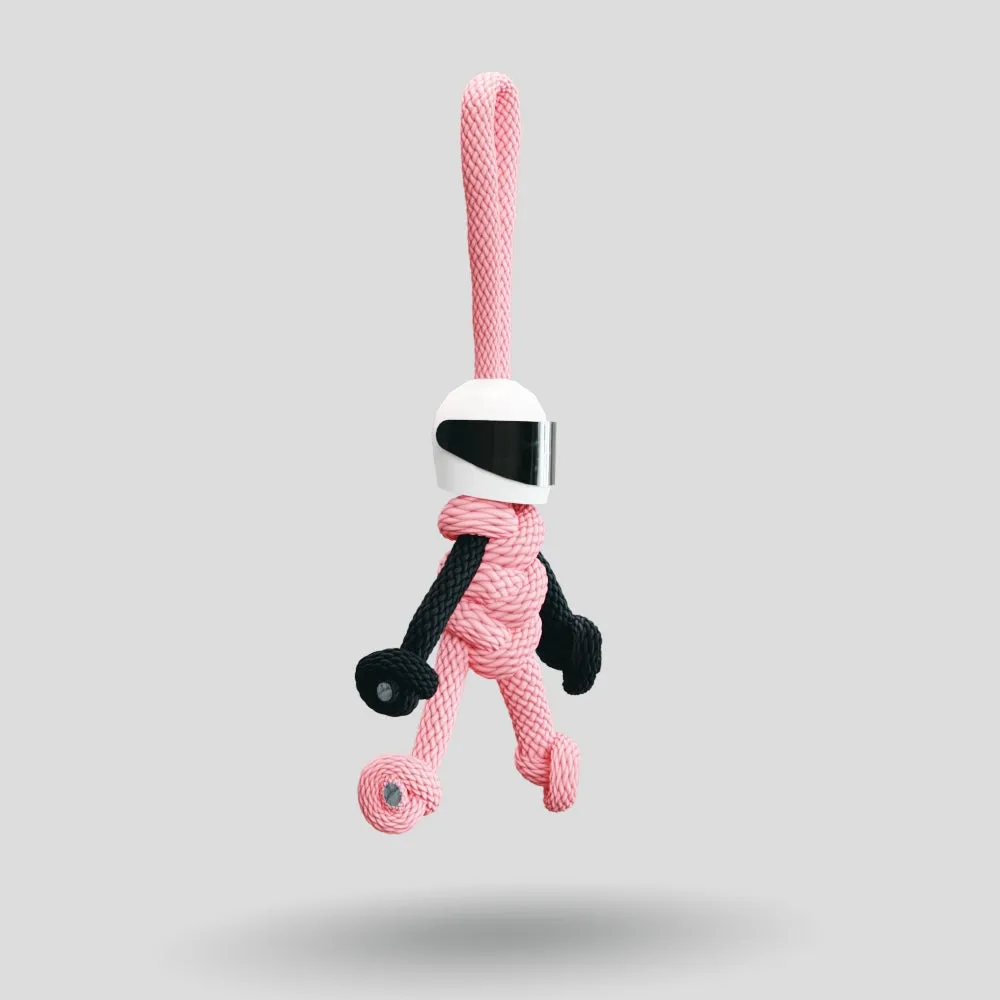 Pink Biker Buddy Paracord Keychain
