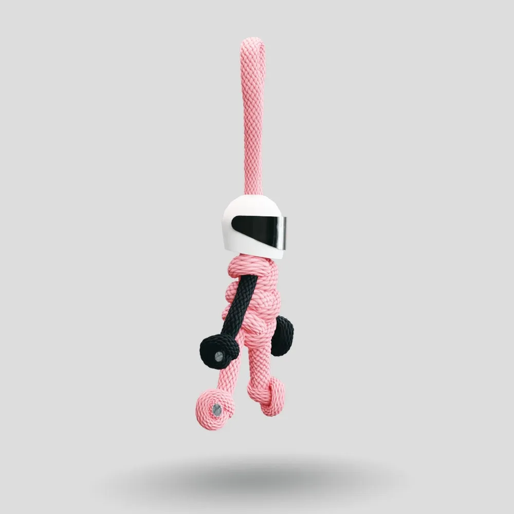 Pink Biker Buddy Paracord Keychain