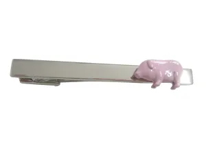 Pink Full Pig Square Tie Clip
