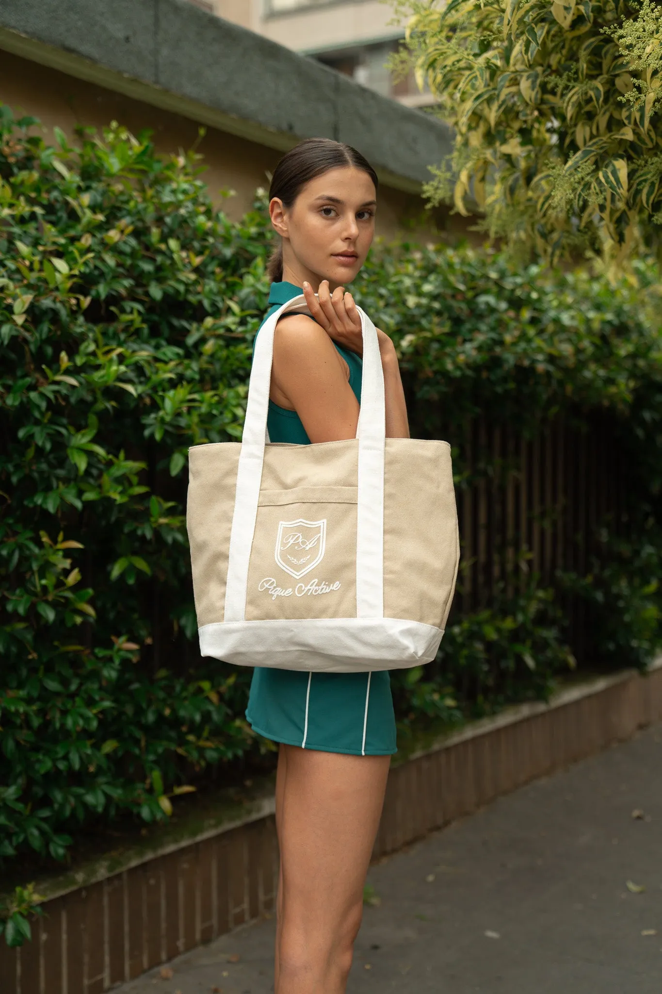 Pique Active Tote Bag in Beige