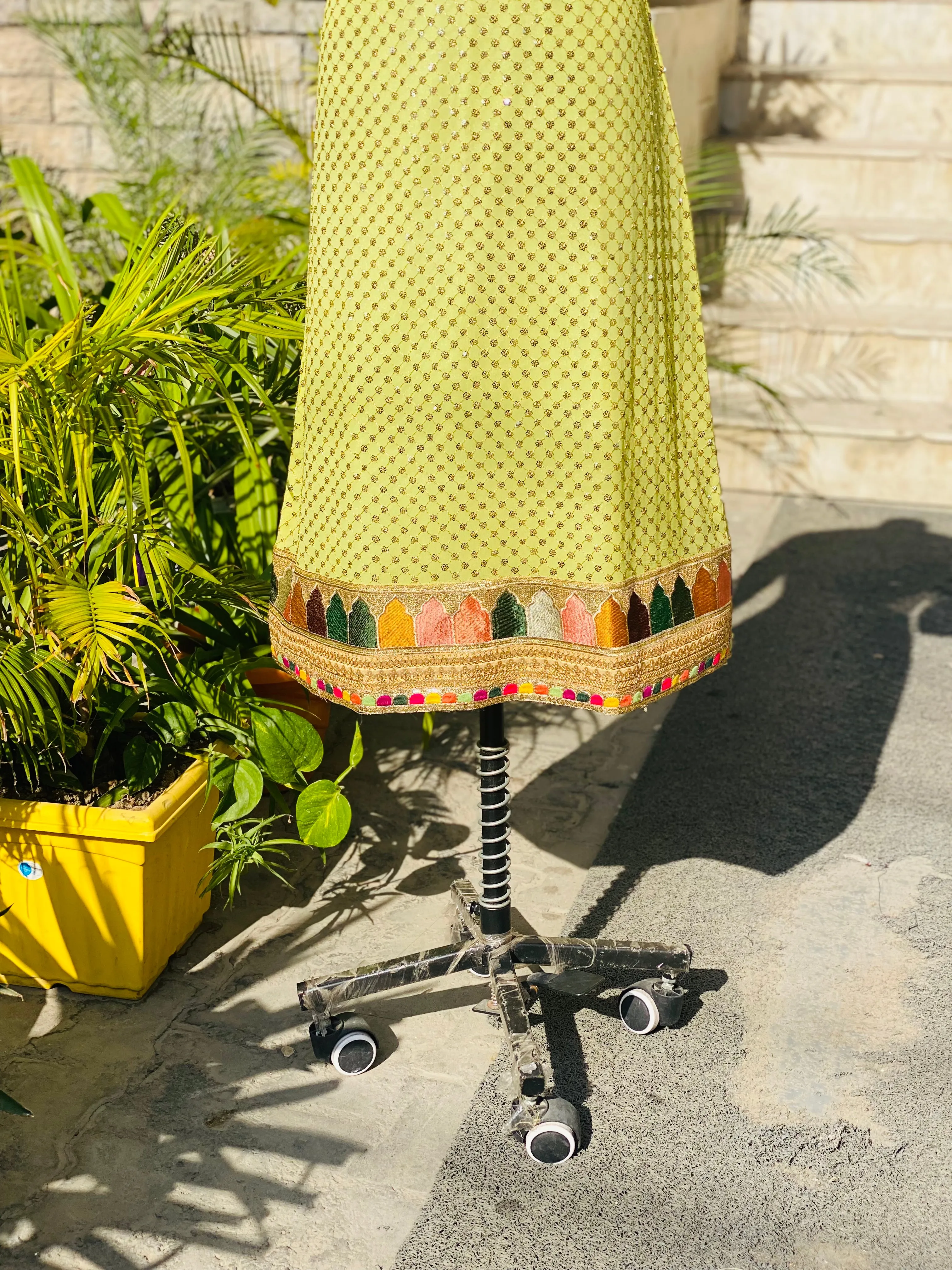 Pista Green Embroidered Suit