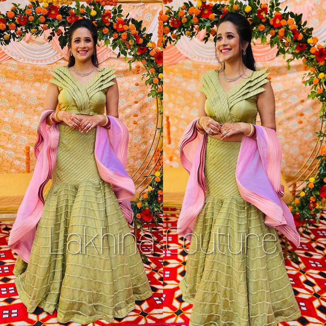 Pista Green Lehenga