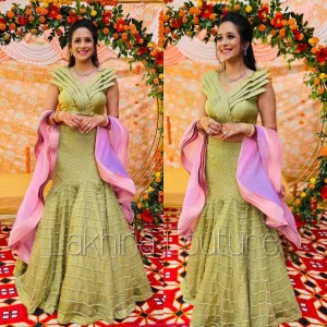 Pista Green Lehenga