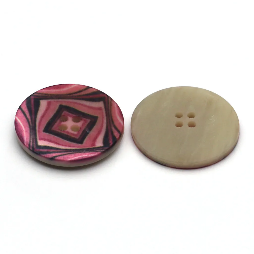 Plastic Button Pink Mix