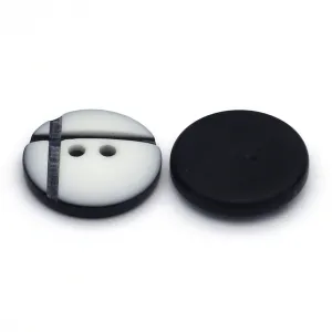 Plastic Button White & Black