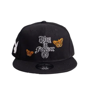 PLAY IS FOREVER BLACK FITTED HAT