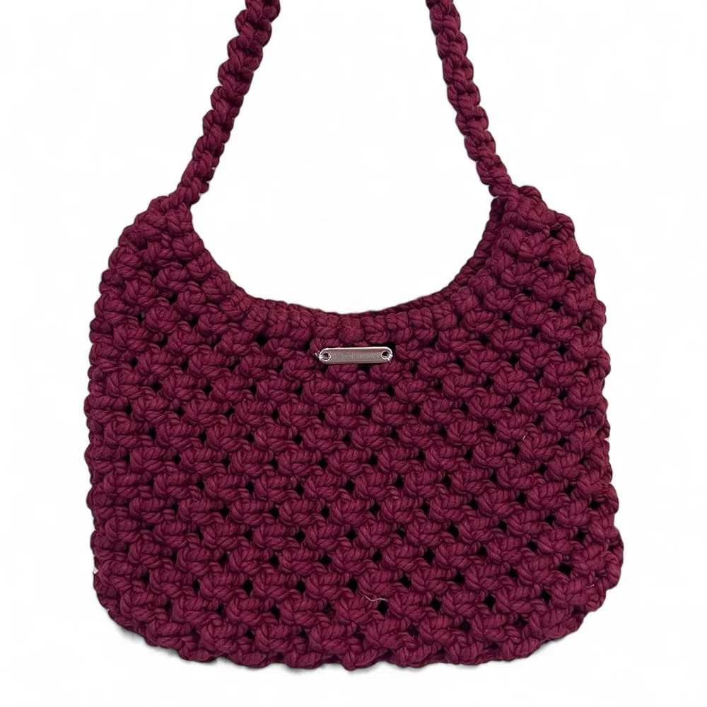 Plum Macrame Shoulder Bag
