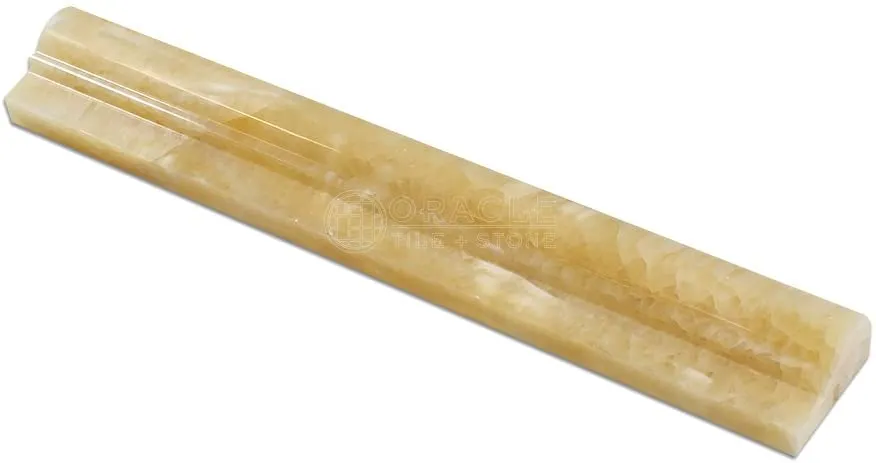 Polished Rail Molding Tile Trim in Crystal Onyx 12" x 2"