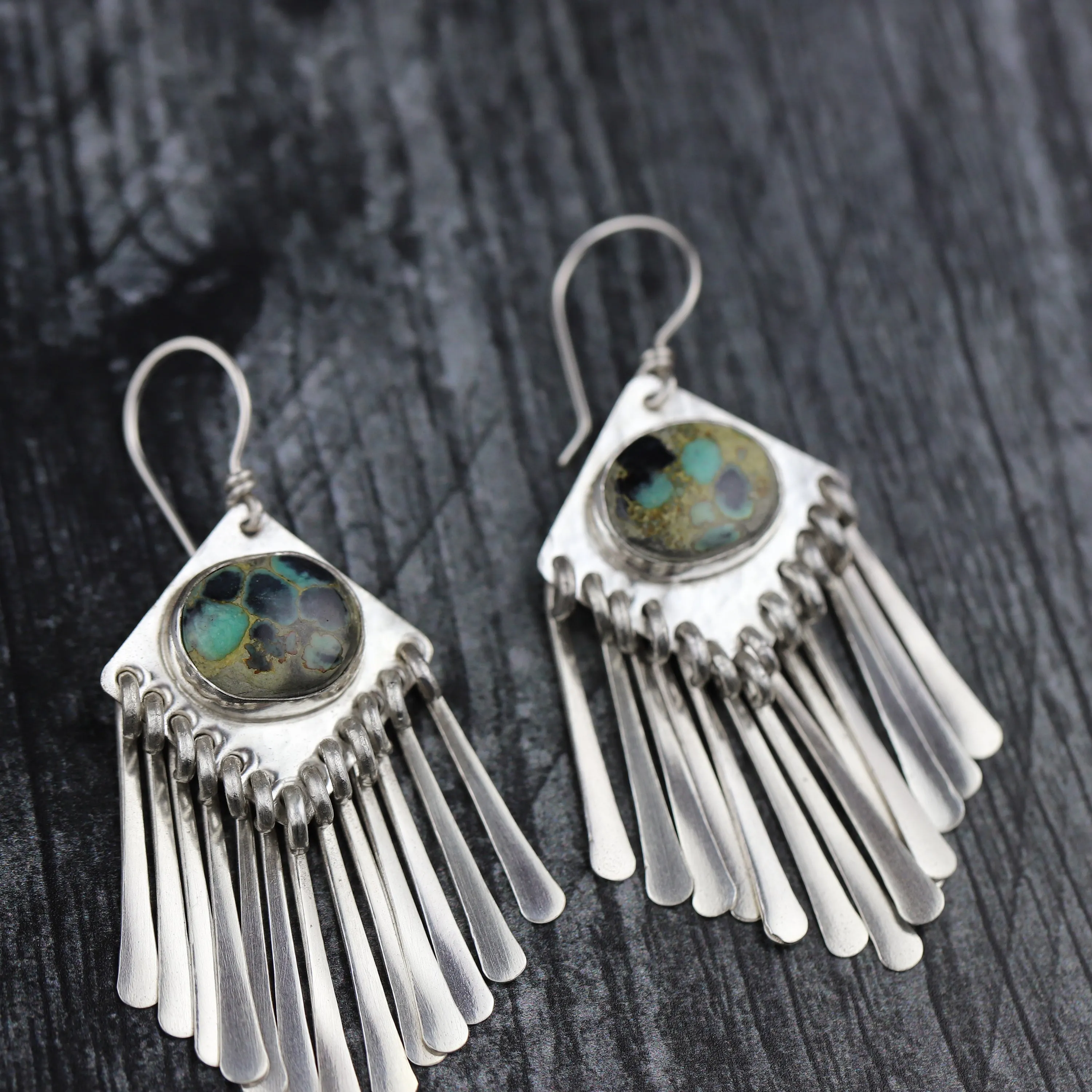 Polka Dot Variscite Natalie Earrings No.14
