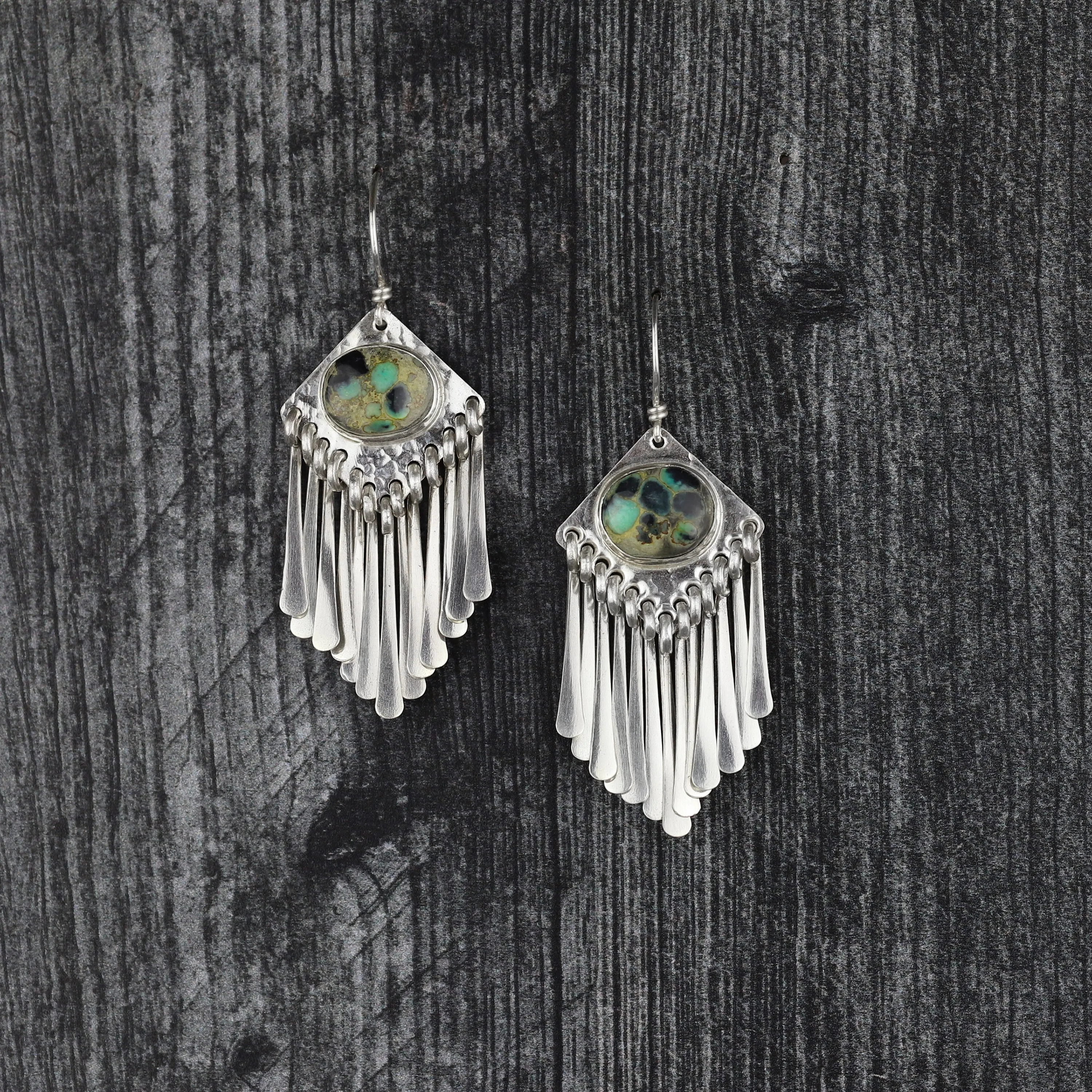 Polka Dot Variscite Natalie Earrings No.14
