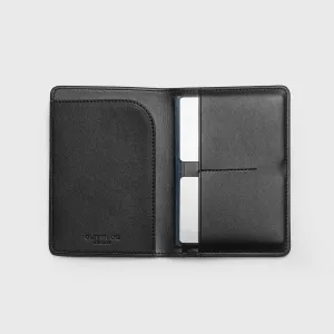 Premium Apple Leather Vegan Passport Holder | Black