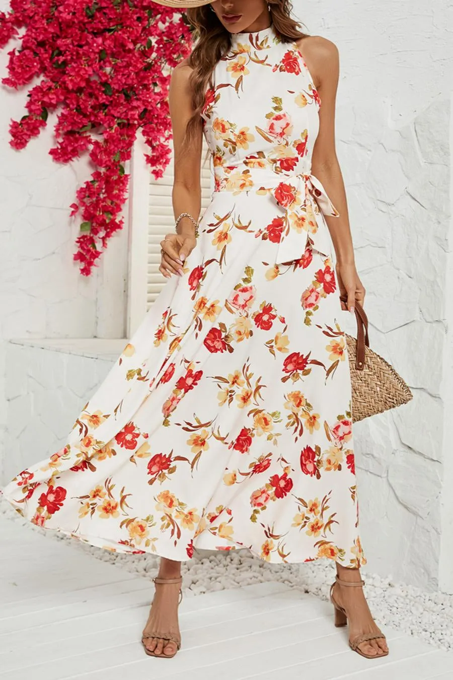 Pretty Poppy Floral A-Line Dress