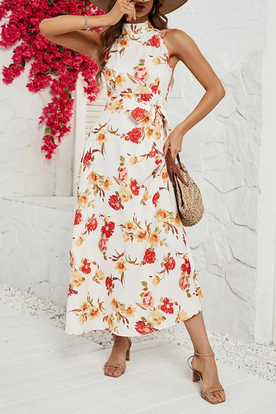Pretty Poppy Floral A-Line Dress