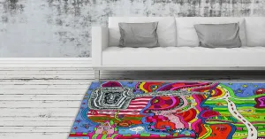 Psychedelic Area Rug 'Multi-Directional'
