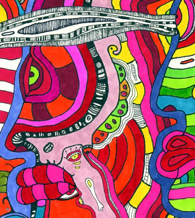 Psychedelic Area Rug 'Multi-Directional'
