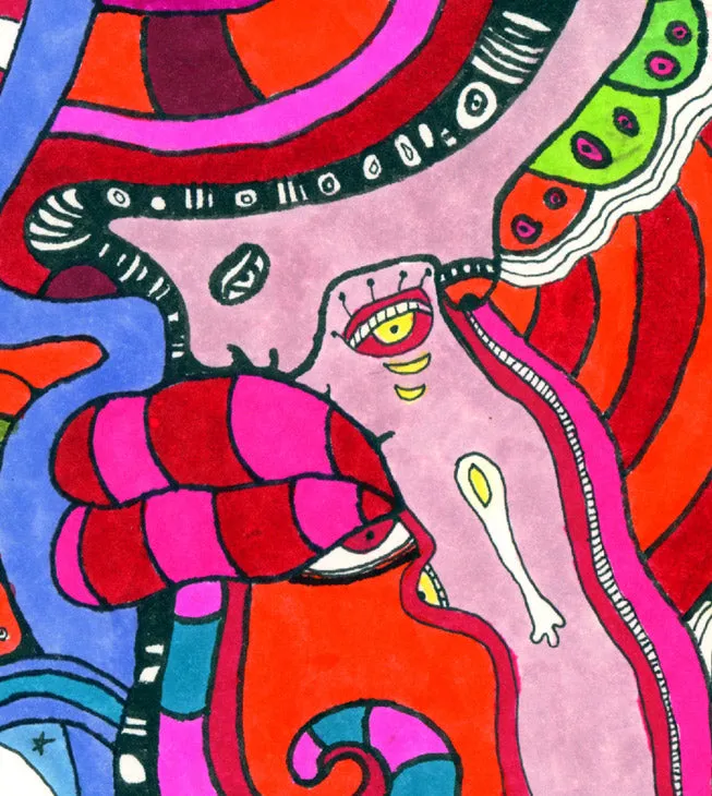 Psychedelic Area Rug 'Multi-Directional'