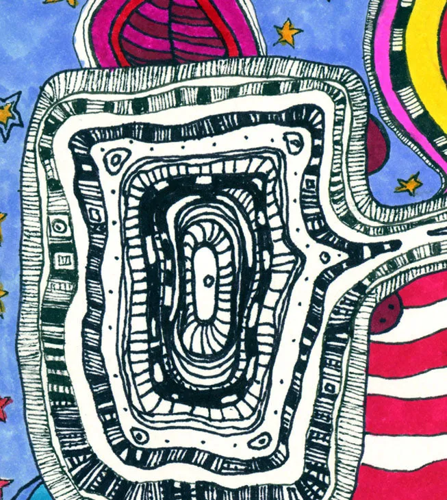 Psychedelic Area Rug 'Multi-Directional'