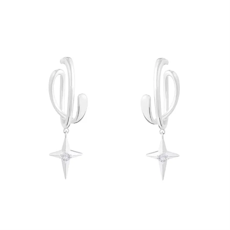 Punk Rock Metal Cross Clip-On Earrings – Non-Piercing Trendy Design