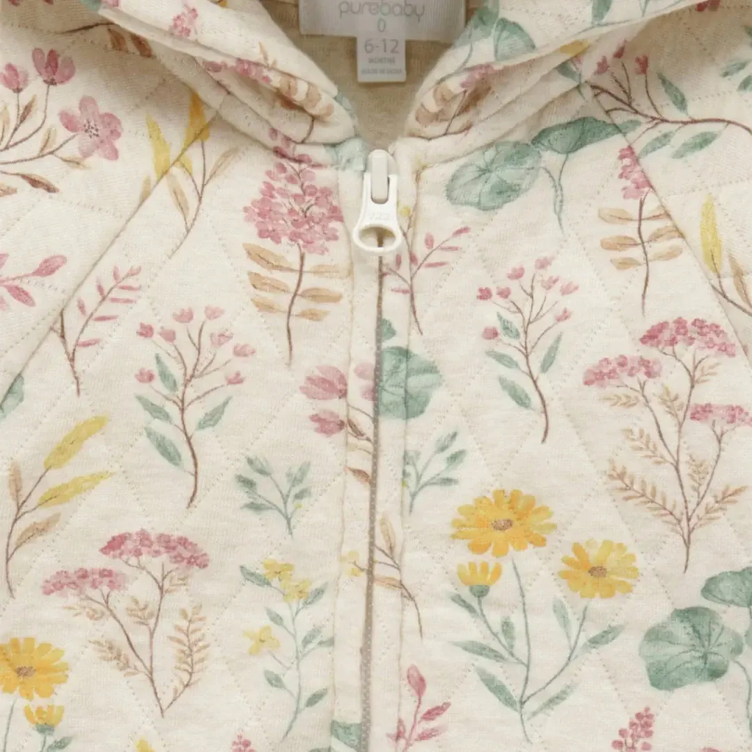 Purebaby Quilted Hoodie - Lilypad