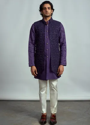 Purple Open Long Bundi Set