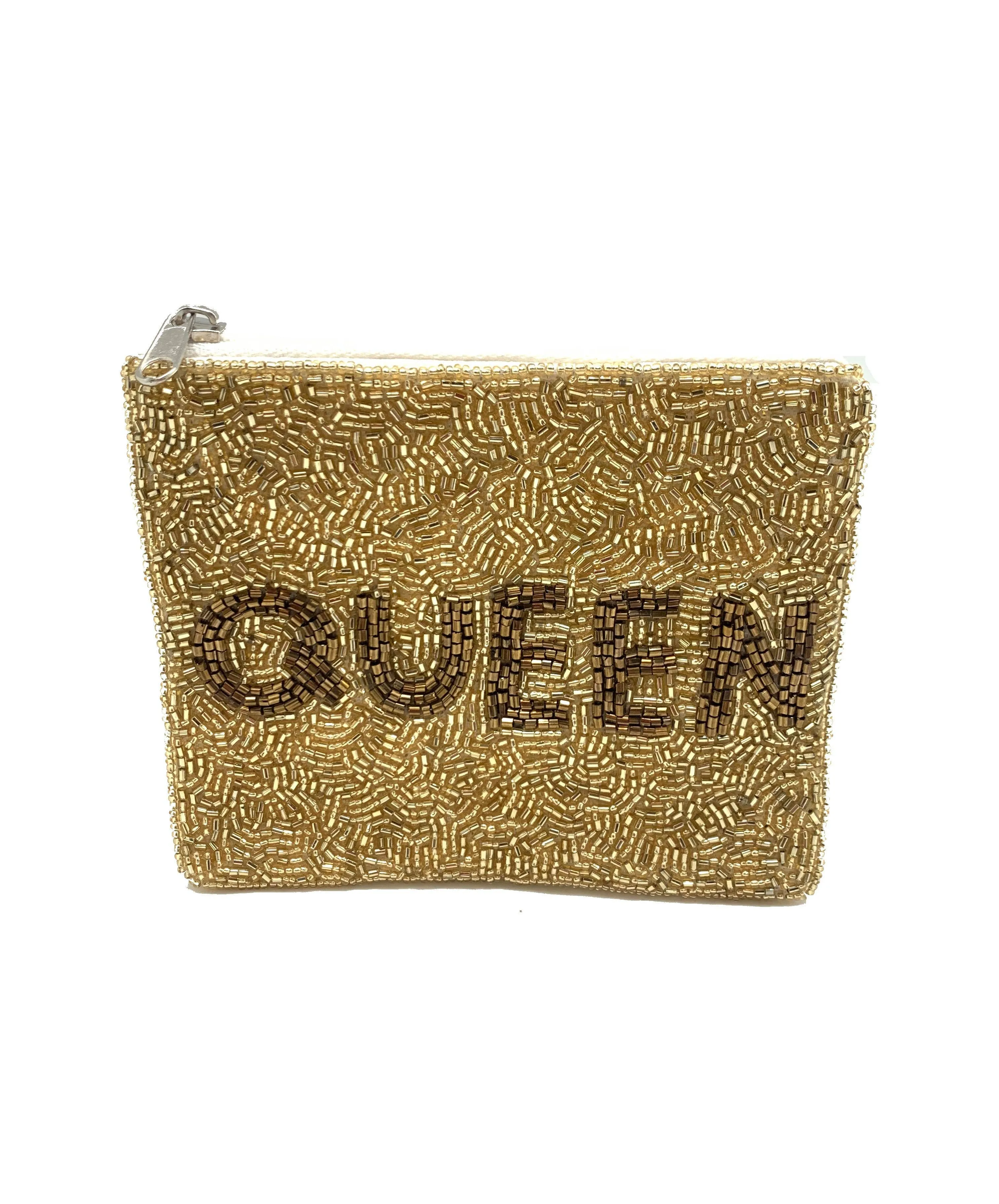 QUEEN Beaded Coin Purse
