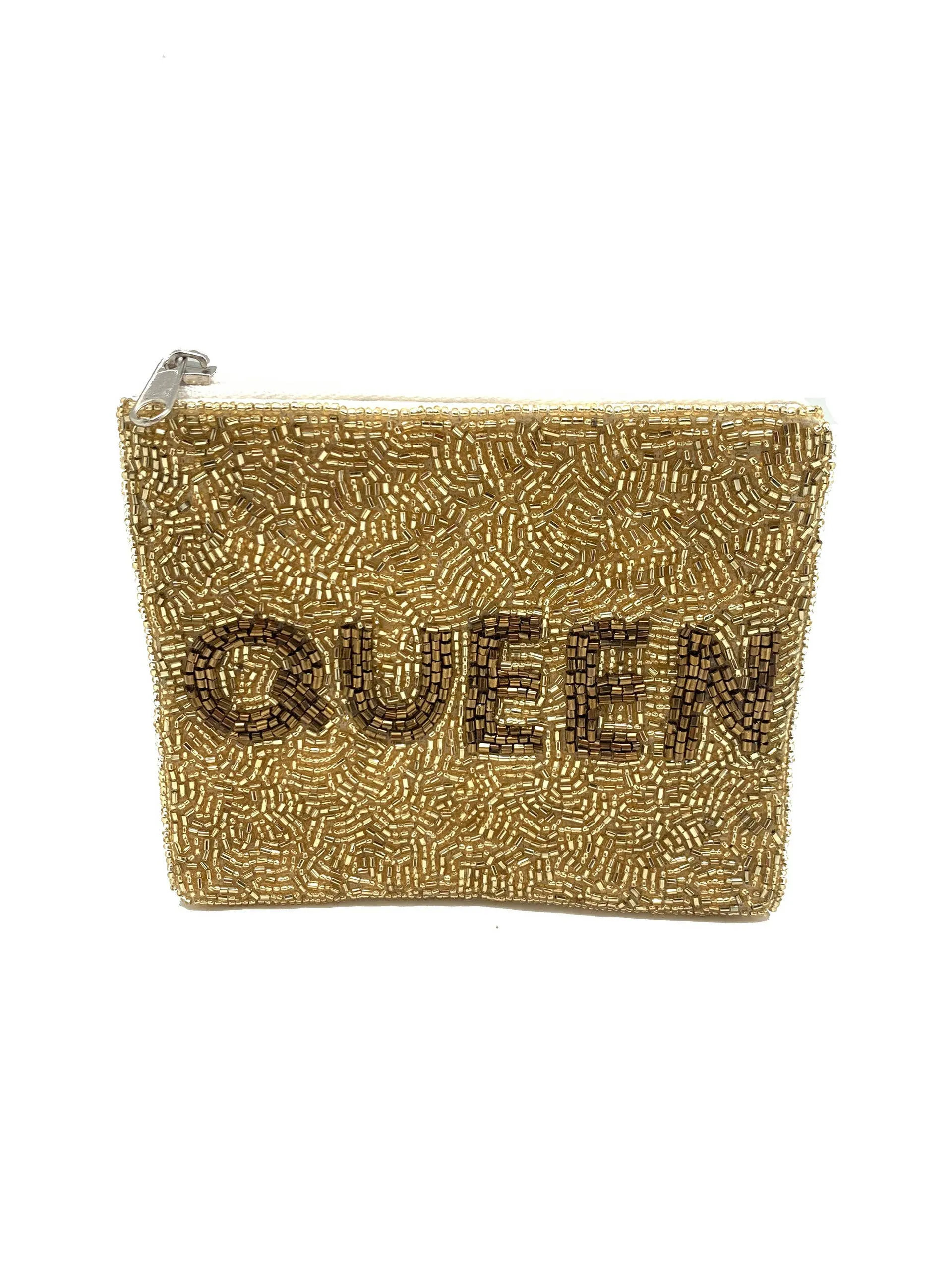 QUEEN Beaded Coin Purse