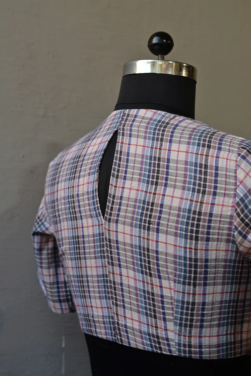 Quilted Khadi Blouse - Multi-Colour Checks