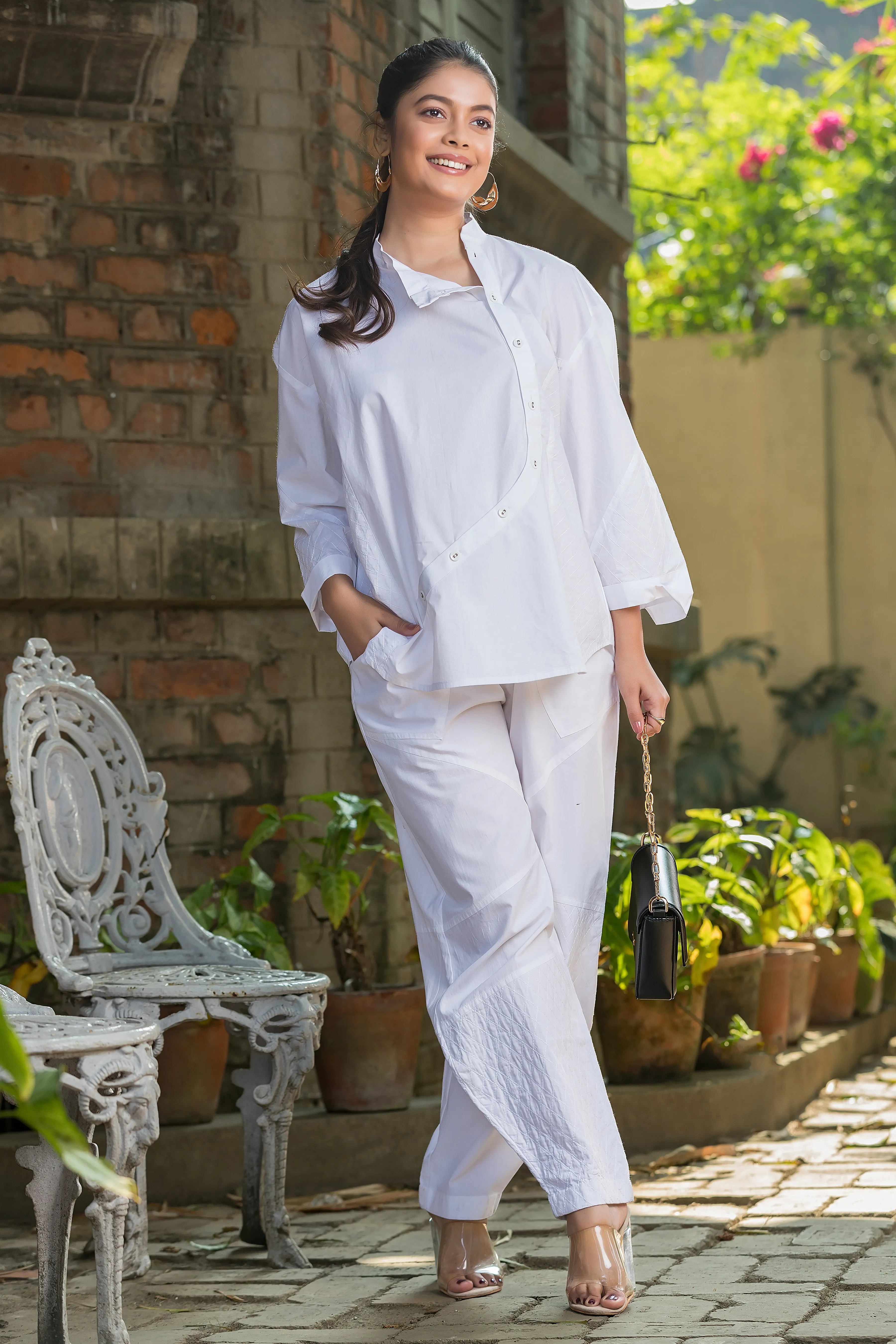 Quilted Style Shirt & Pant Co-Ord Set