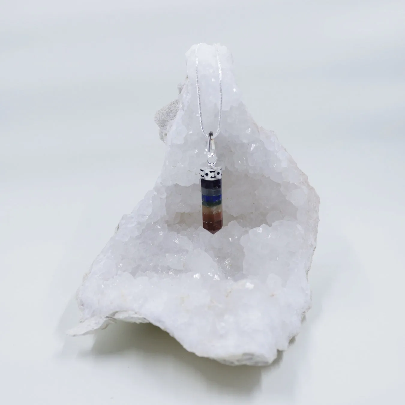 Rainbow 7 Chakras Necklaces and Clip | 2 Piece Set