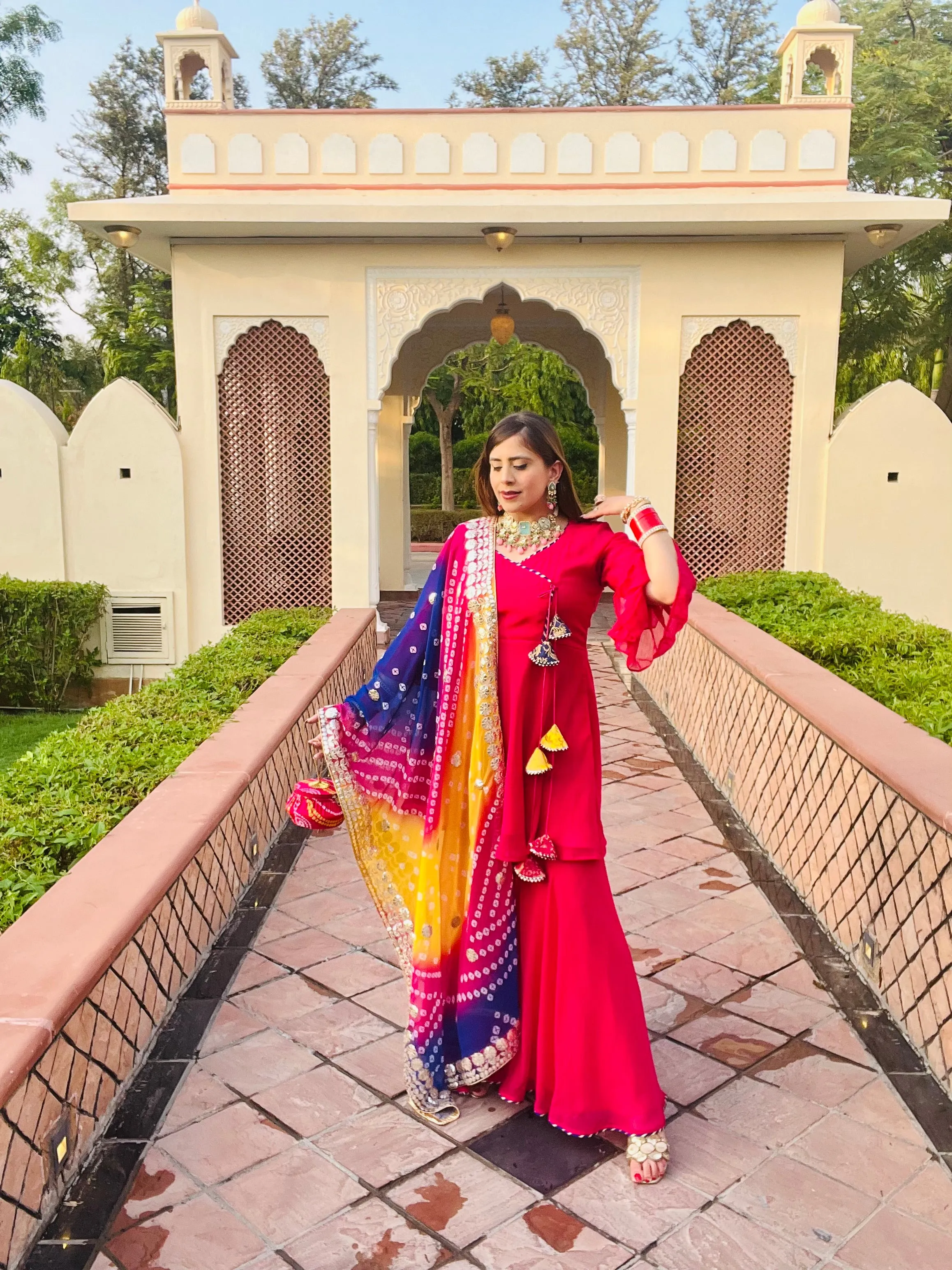 Rajasthani Pink Garara Suit