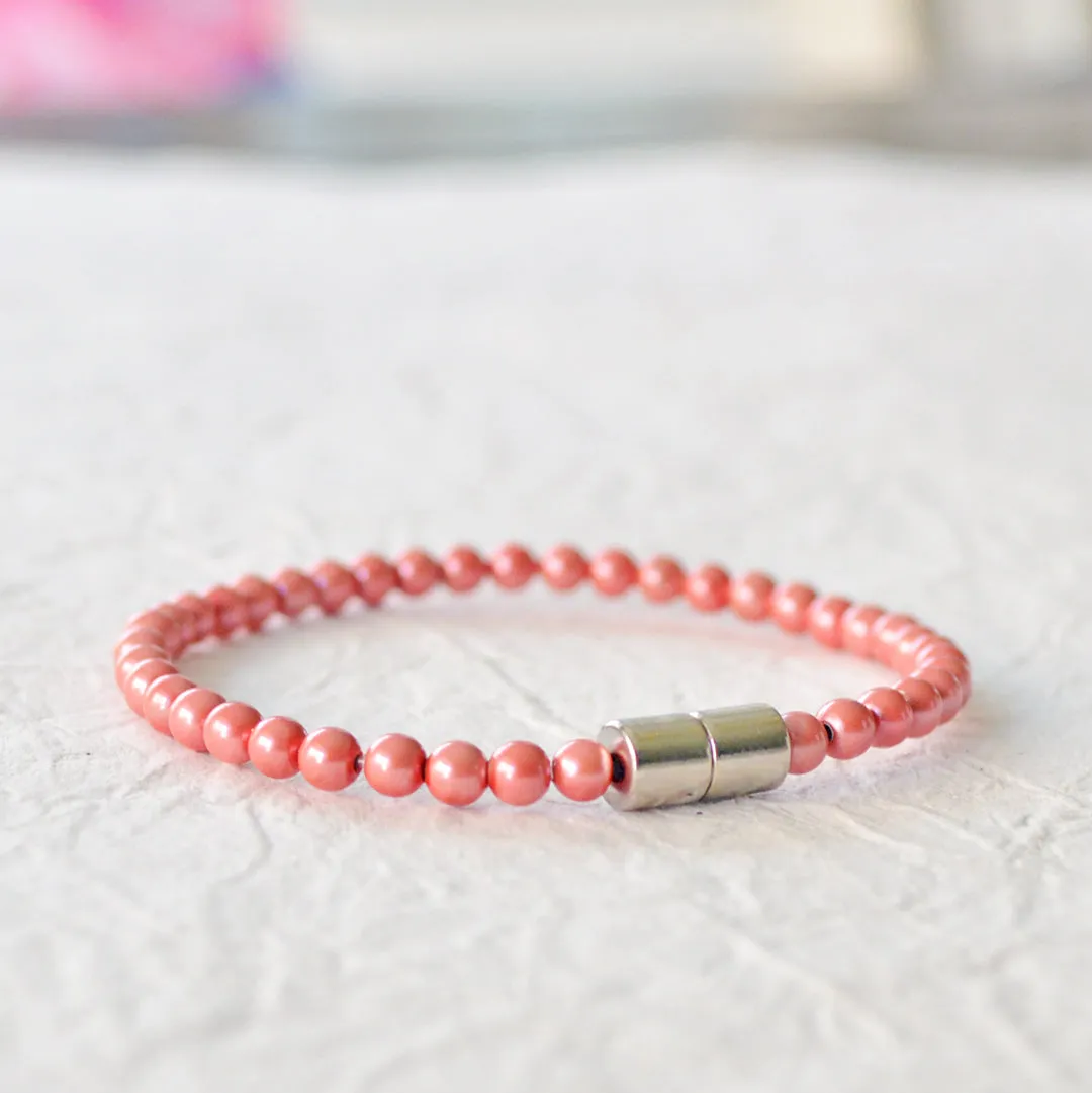 Red Pearl Hematite Stone Magnetic Bracelet