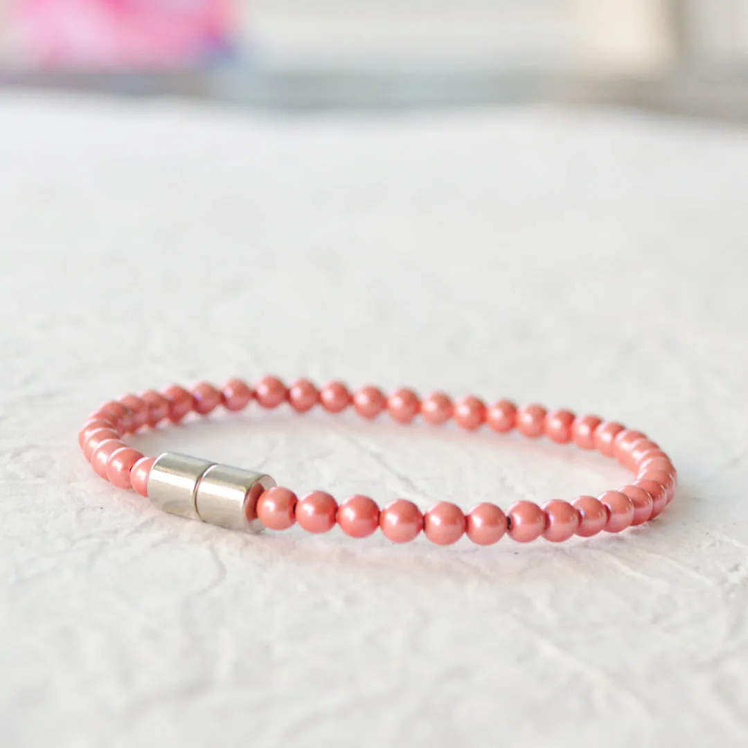 Red Pearl Hematite Stone Magnetic Bracelet