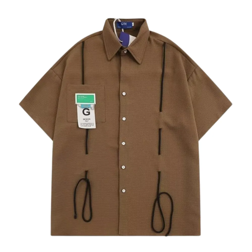 Retro String Logo Cotton Shirt