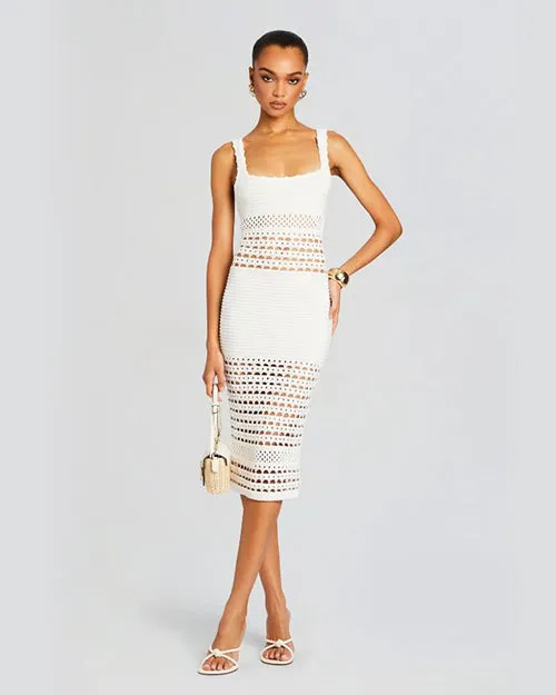 RETROFETE | Avril Knit Crochet Dess | White