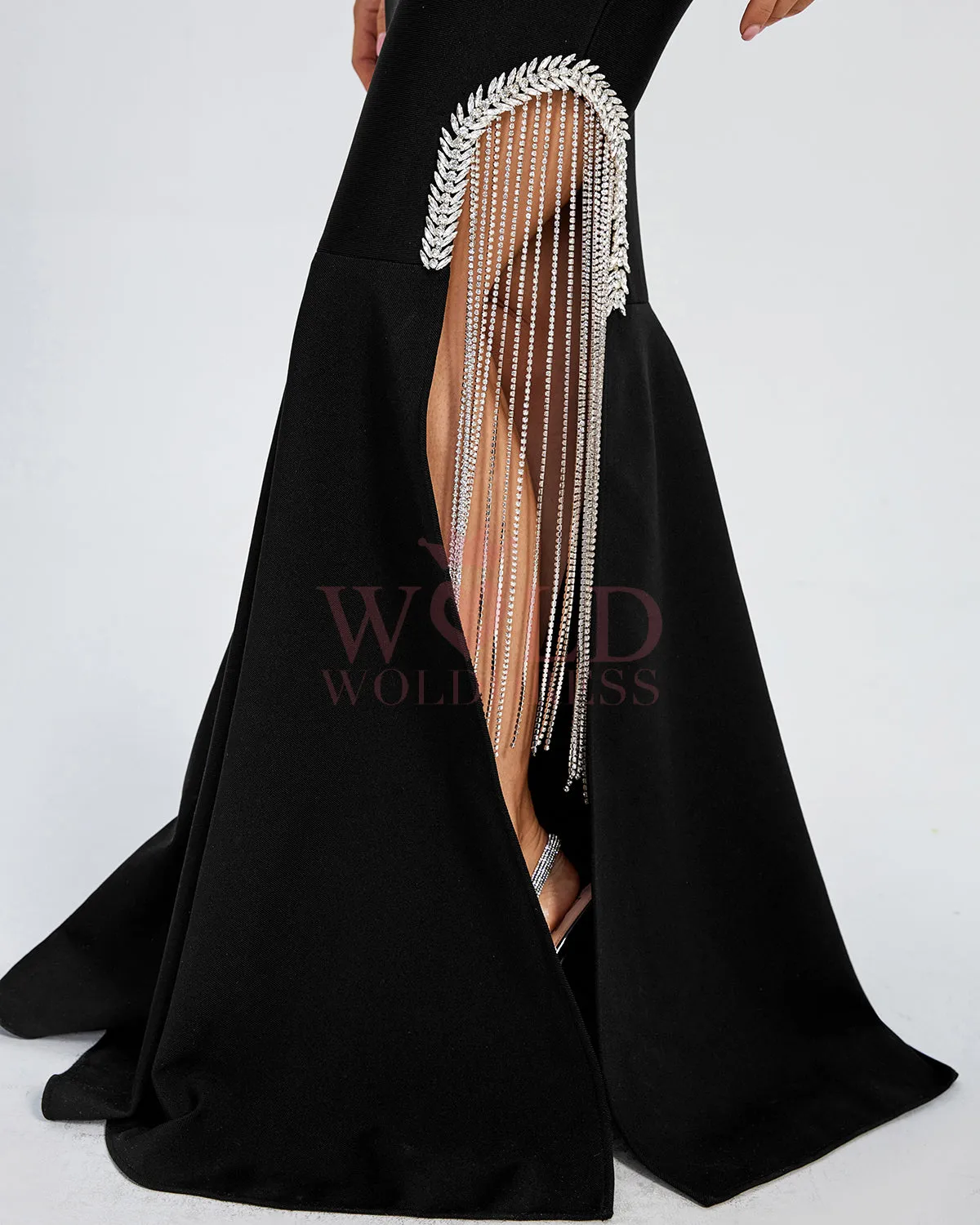 Rhinestone Trim Bandage Evening Dress