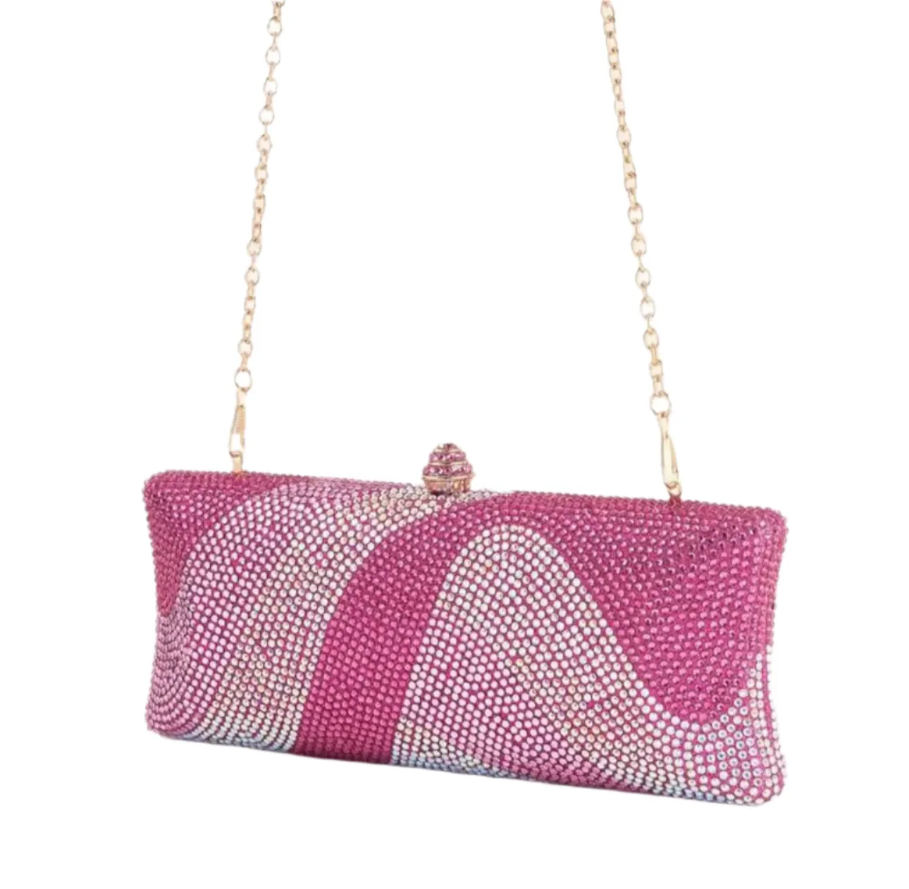 Rose Red Rhinestone Clutch Evening Bag