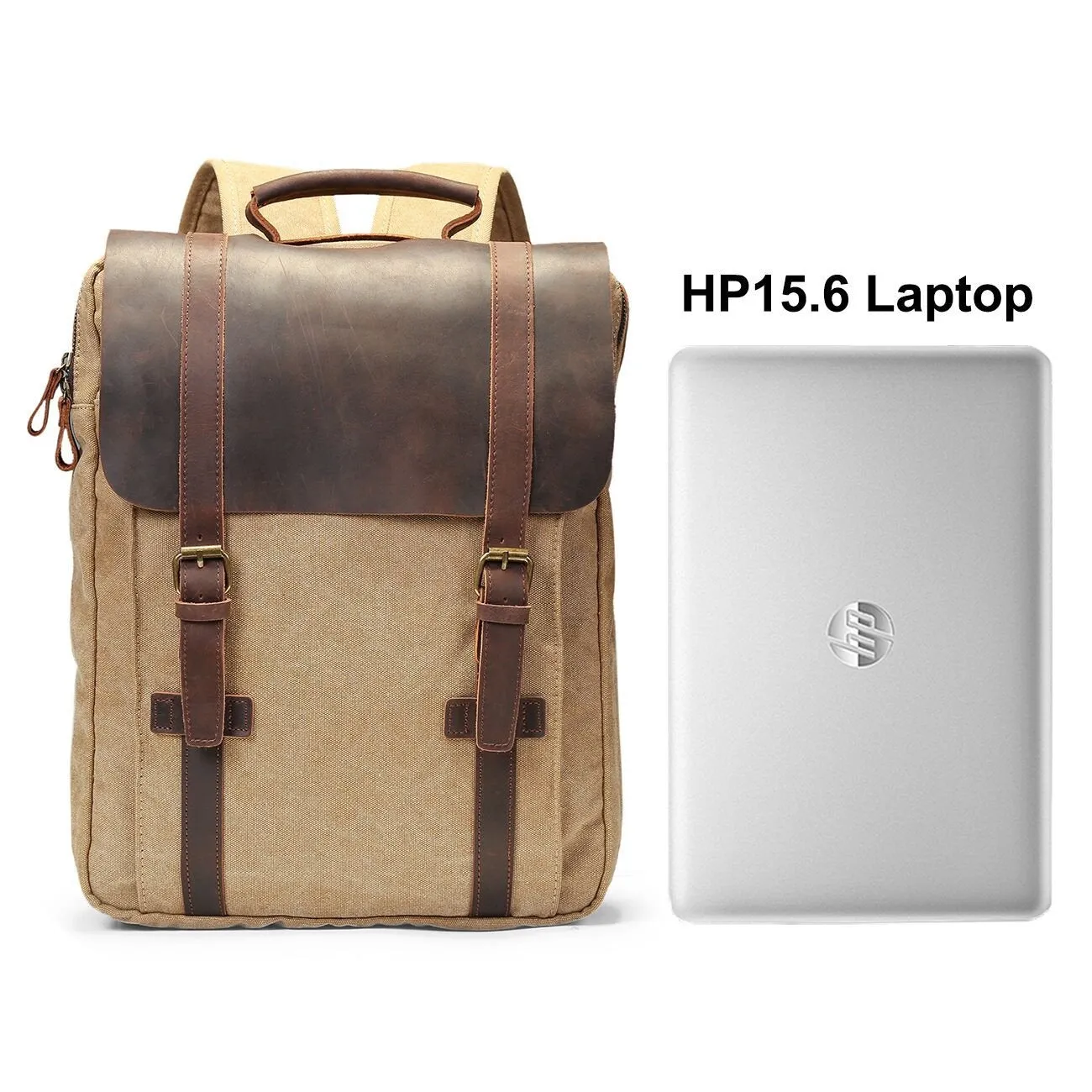 Rucksack Canvas Leather Travel Bags/Daypacks Vintage Backpack Helpful customer care Laptop Military discount
