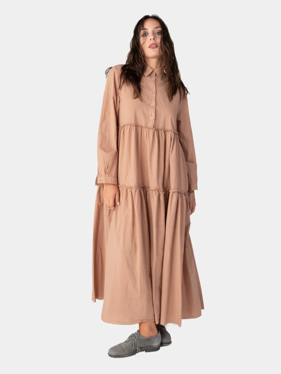 Ruffle Tiered Shirtdress