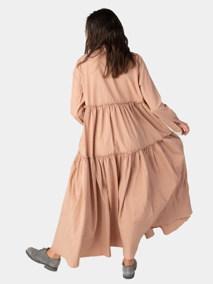 Ruffle Tiered Shirtdress