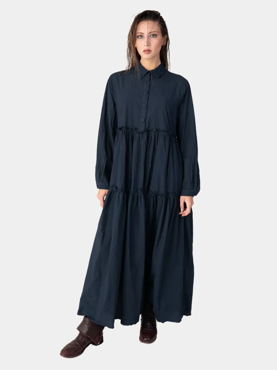 Ruffle Tiered Shirtdress