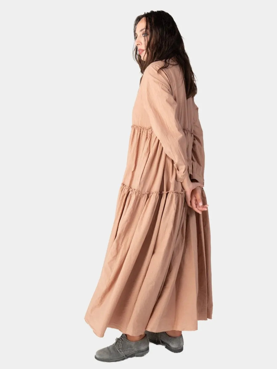 Ruffle Tiered Shirtdress