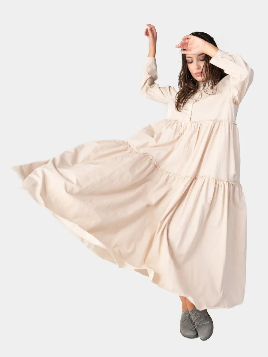 Ruffle Tiered Shirtdress