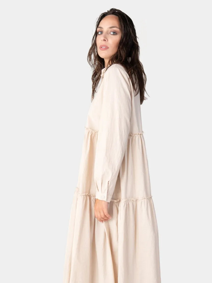 Ruffle Tiered Shirtdress