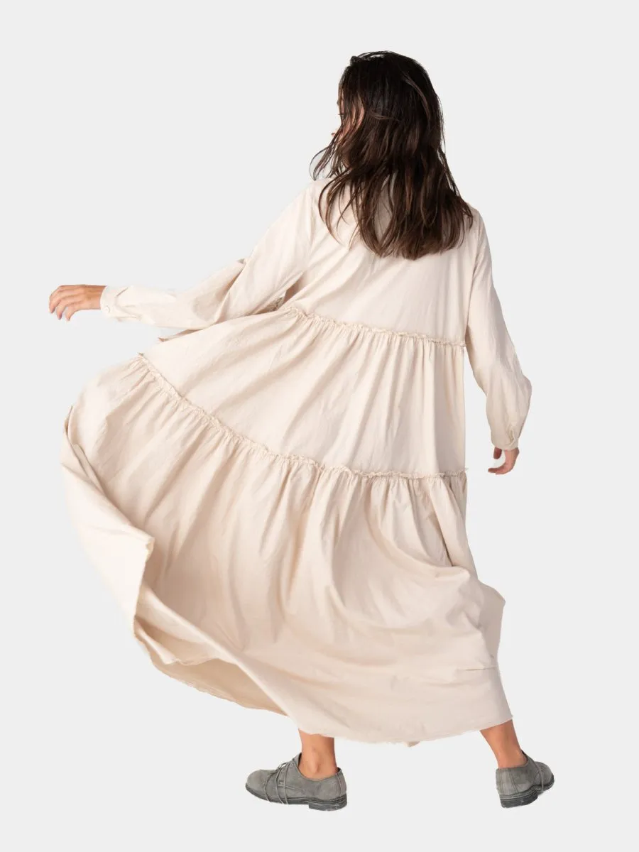 Ruffle Tiered Shirtdress